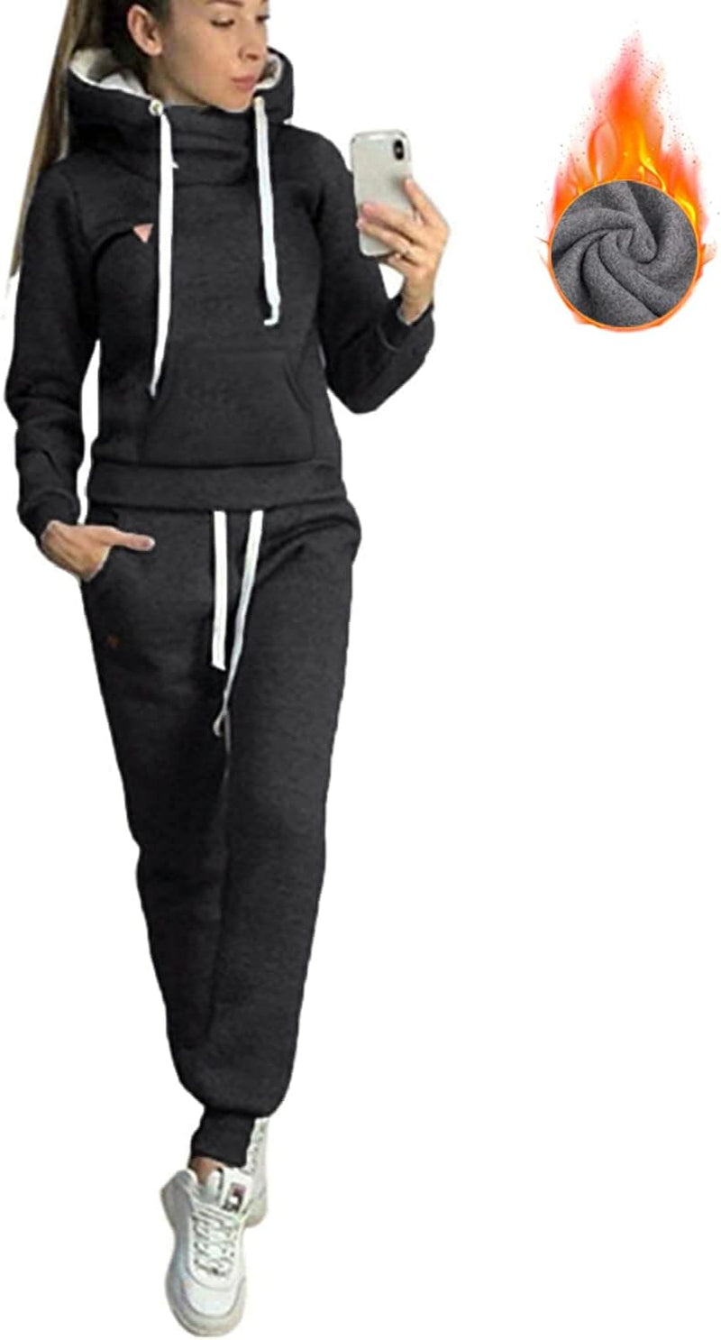 BUOYDM Trainingsanzug für Damen, lässig, Sportswear, Langarm, Sweatshirt + Jogginghose, Sport, für H