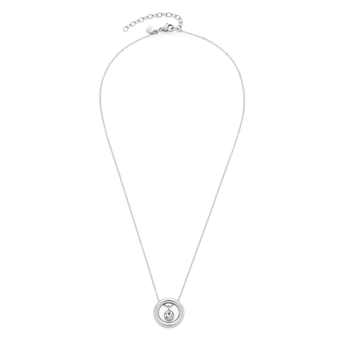 JEWELS BY LEONARDO Diamante Halskette aus Edelstahl 1 Stück, kurze silberfarbene mit Ringelement und