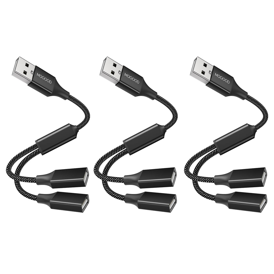 MOGOOD USB-Splitterkabel, USB-Y-Splitter-Adapter, Dual-USB-2.0-Netzkabel-Verlängerung zum Laden/Date