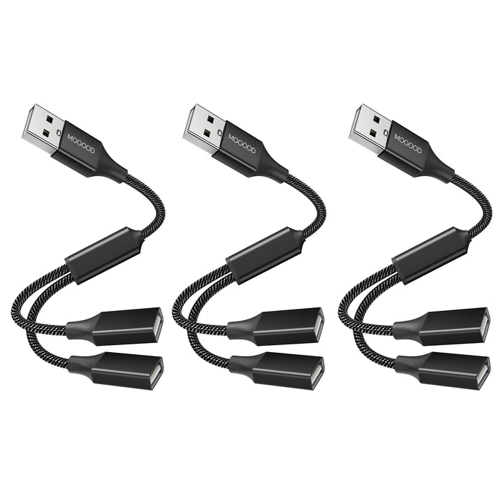 MOGOOD USB-Splitterkabel, USB-Y-Splitter-Adapter, Dual-USB-2.0-Netzkabel-Verlängerung zum Laden/Date