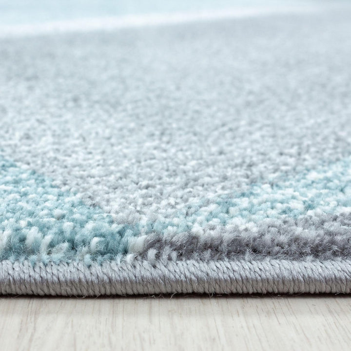 Carpetsale24 Teppich Wohnzimmer Modern Abstrakt Gemustert Blau 160 x 230 cm - Kurzflor Teppich Schla