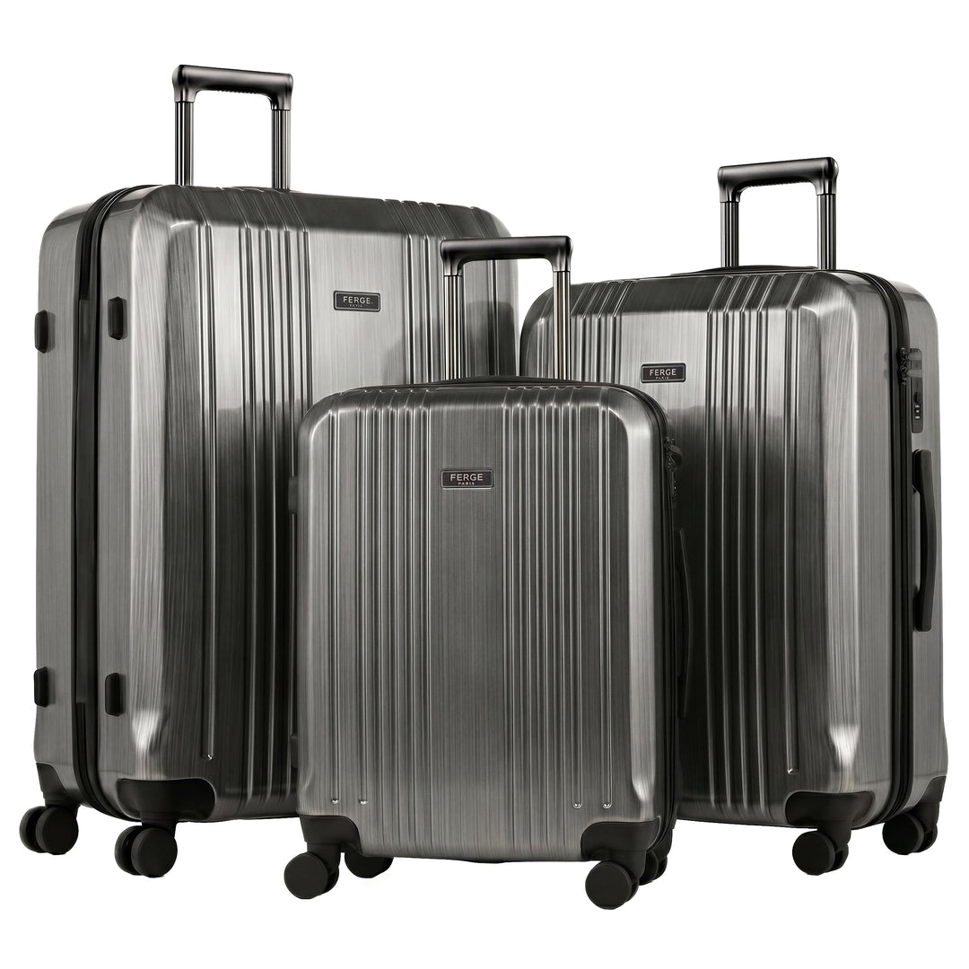 FERGÉ Kofferset Hartschale 3-teilig + TSA Schloss Cannes Trolley-Set - Handgepäck 55 cm, L und XL 3e