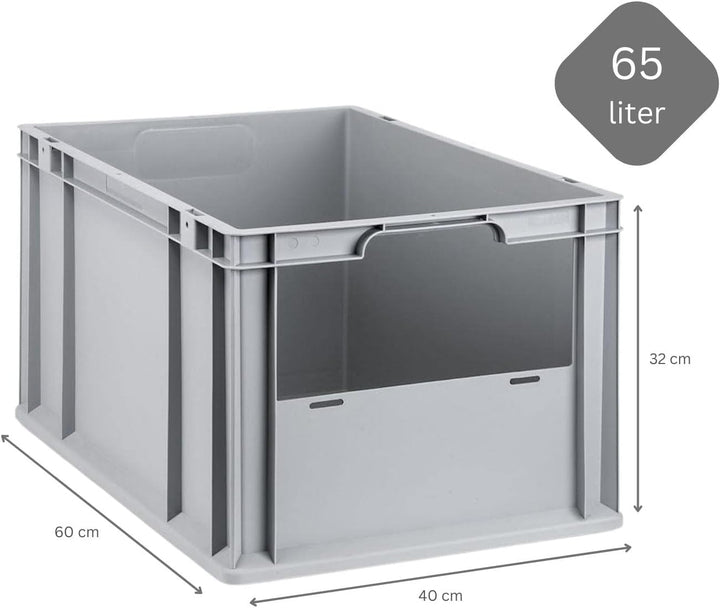 SuperSparSet 3x Eurobox NextGen Insight | HxBxT 32x40x60cm | 65 Liter | Front offen | Eurobehälter,