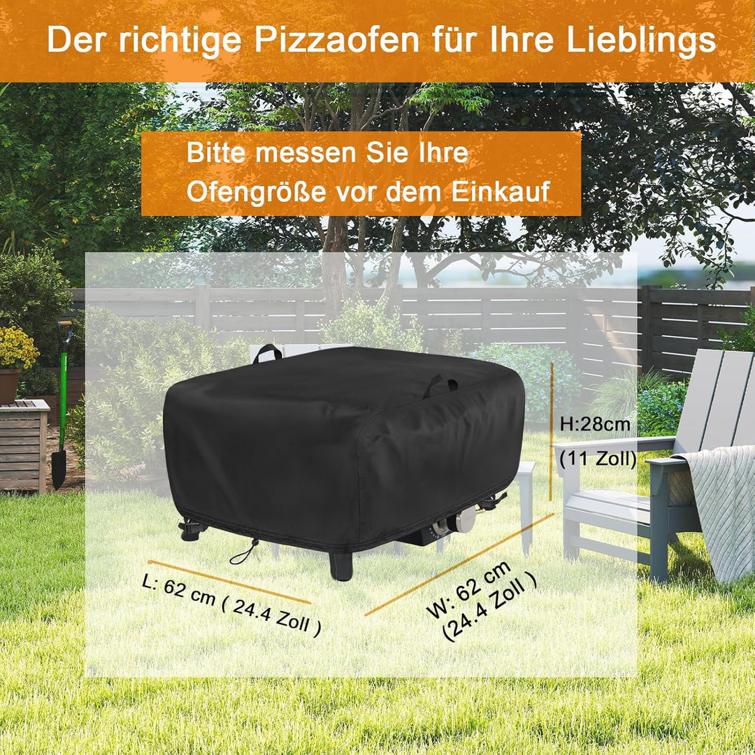 Pizzaofen Abdeckung für 17" Gas Pizza Ofen,62x62x28cm Outdoor Wasserdicht Schutzhülle für cozze 9034