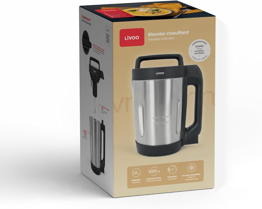 Livoo - Standmixer mit Suppe DOP260N – 5 Funktionen, Zubereitung zwischen 20 und 30 Minuten
