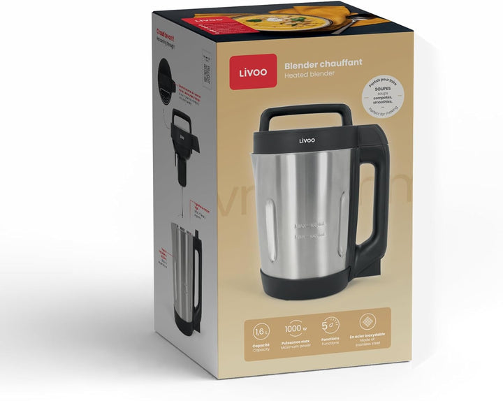 Livoo - Standmixer mit Suppe DOP260N – 5 Funktionen, Zubereitung zwischen 20 und 30 Minuten