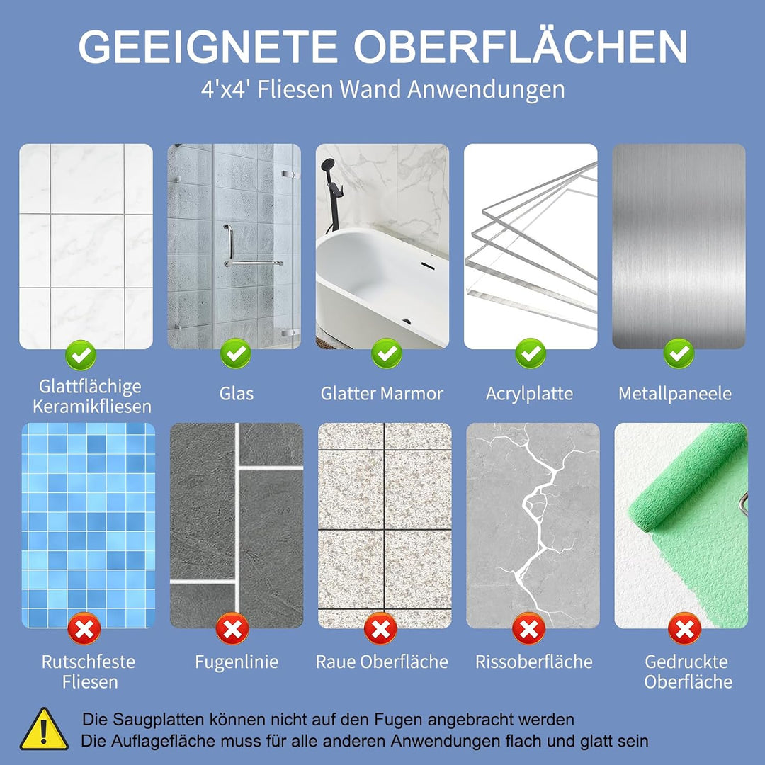Newthinking Dusche Haltegriff mit Saugnapf 30CM, Haltegriff Dusche Ohne Bohren, Haltegriff Badewanne