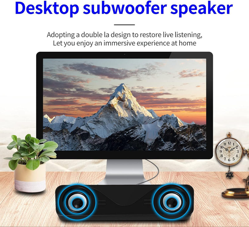 Hochwertige Stereo-Sound-Mini-Subwoofer-Computer-Lautsprecher mit verkabelter Multimedia-Soundleiste