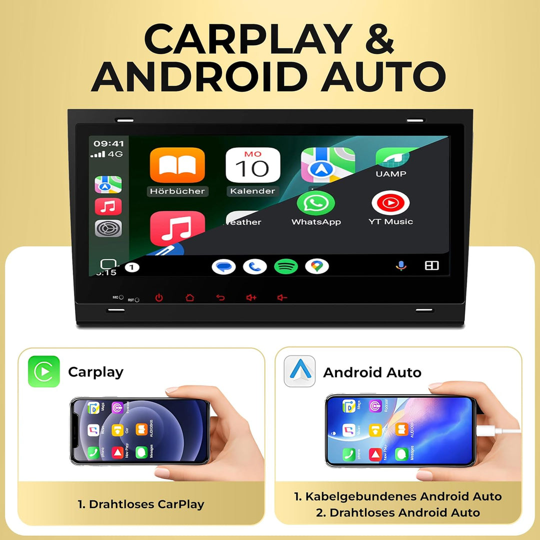 M.I.C. AA48-L2 Android 14 Autoradio mit Navigation: MediaTek MT6765V, 4GB+64GB, 8.8 Zoll QLED Displa
