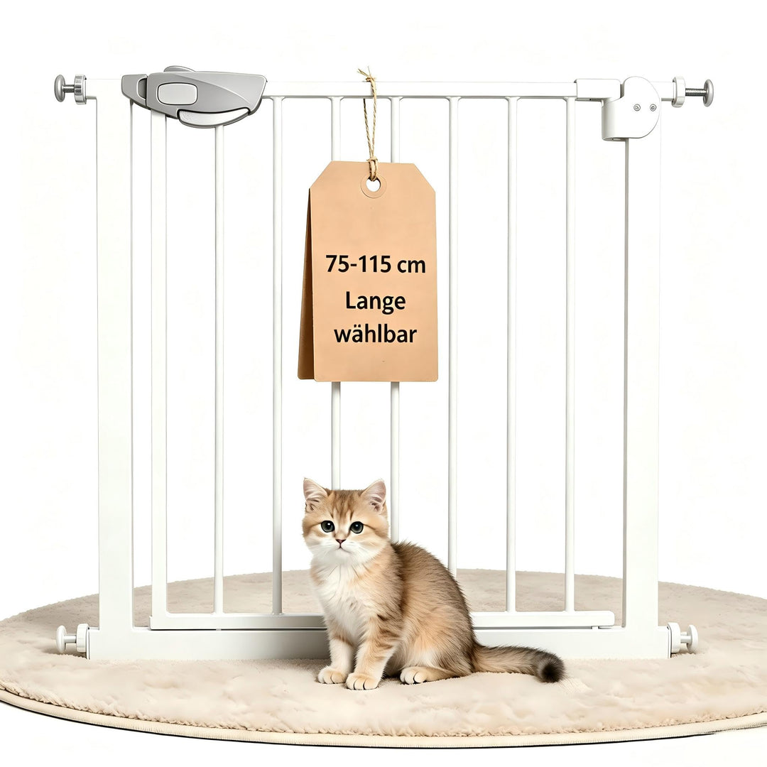 YRHome Türschutzgitter Treppengitter ohne Bohren für Breiten 75-85 cm,180° beidseitig öffnen Autoclo