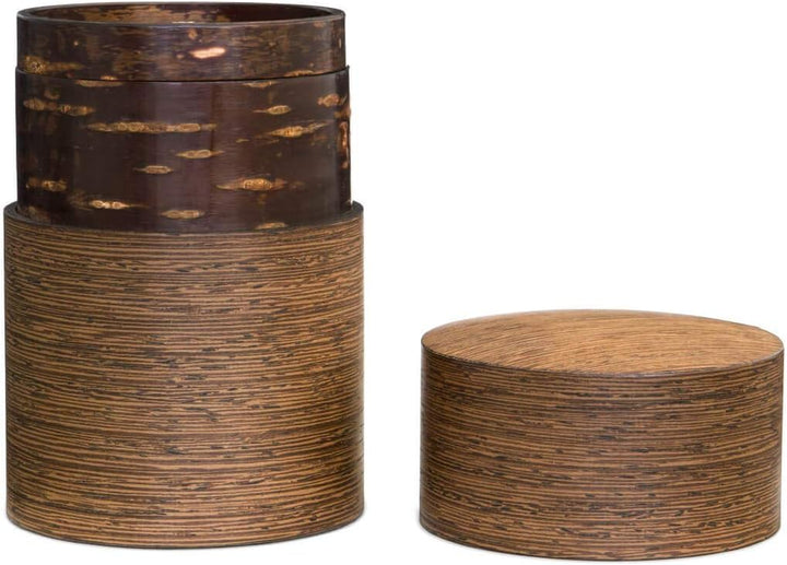 Denshiro - japanische Teedose rund 150g losen Tee, Obizutsu Wenge, braun, Wenge-Holz und Kirsch-Baum