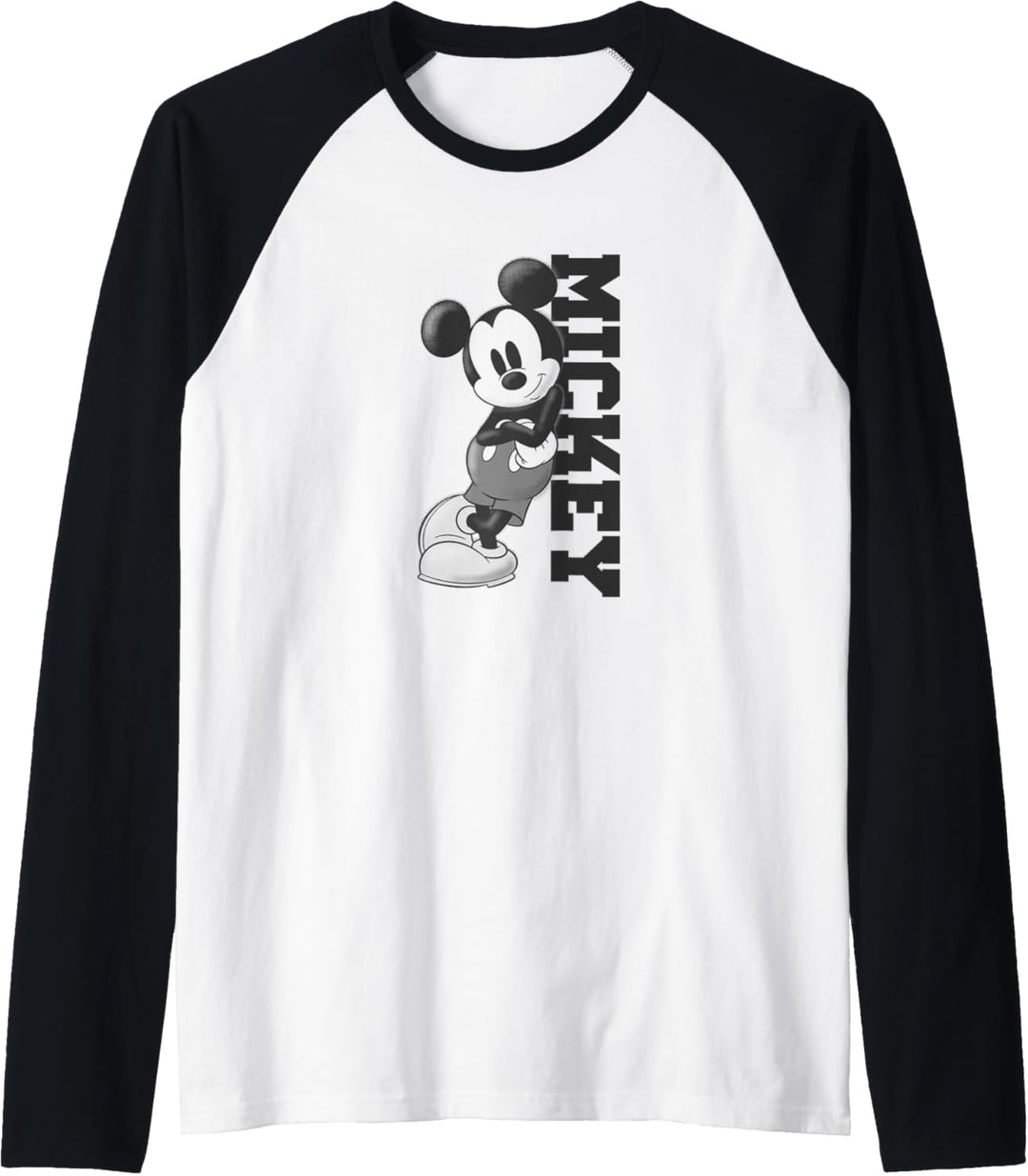 Disney Mickey Mouse Classic Lean On Black Text Raglan