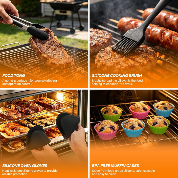 Airfryer Auflaufform Edelstahl 304, 15Pcs Ninja Heissluftfritteuse Zubehör