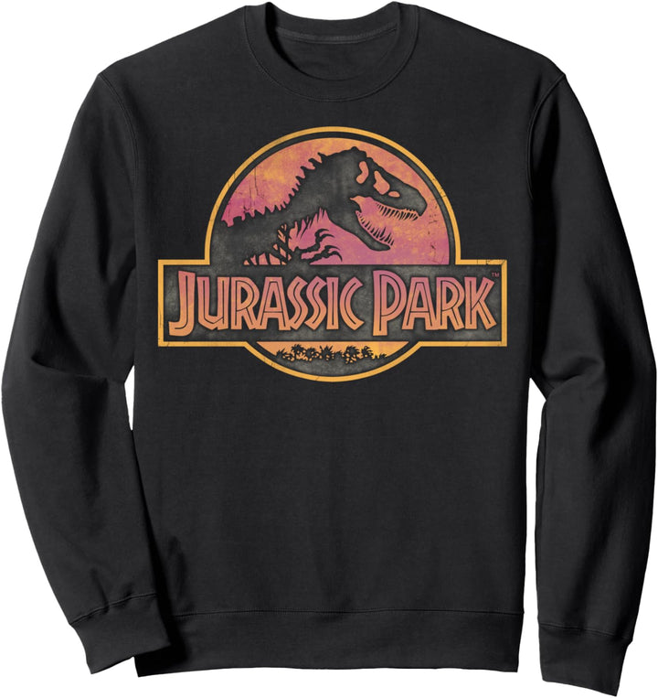 Jurassic Park Distressed Sunset Logo Sweatshirt