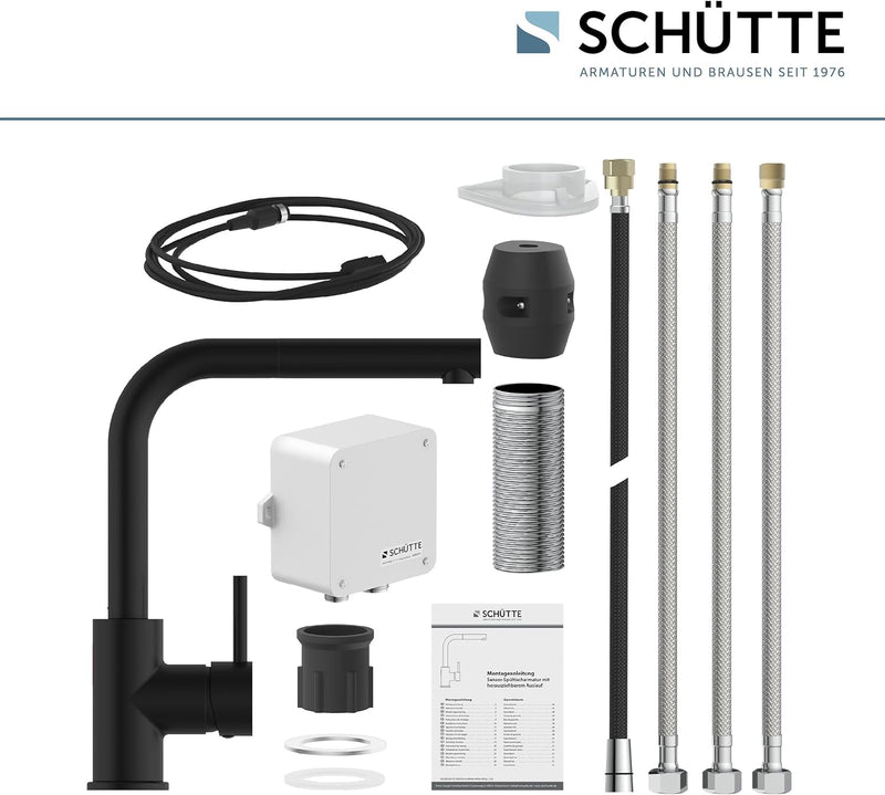 SCHÜTTE 99760 VITAL Sensor-Spültischarmatur Küche, Küchenarmatur mit ausziehbarer Brause, automatisc