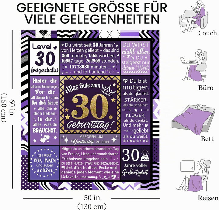 Geburtstagsgeschenk-Decke für Frau Mann Mama Papa Tochter Sohn Schwester Bruder Cousine Beste Freund