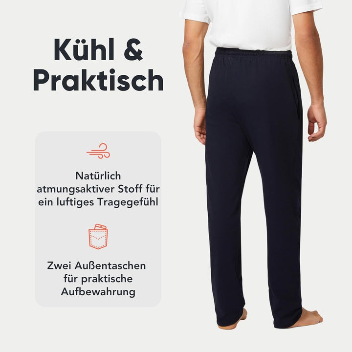 FM London 2er-Pack Pyjama für Herren - Leichte Herren-Pyjamahose, Loungewear und Nachtwäsche - Reich