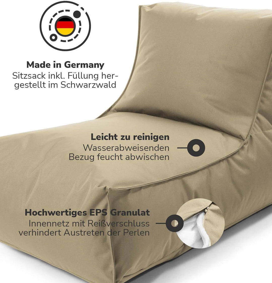 mokebo® Sitzsack mit Schutzhülle für Kinder & Erwachsene 'Der Sundowner' Bean Bag mit Füllung, Boden