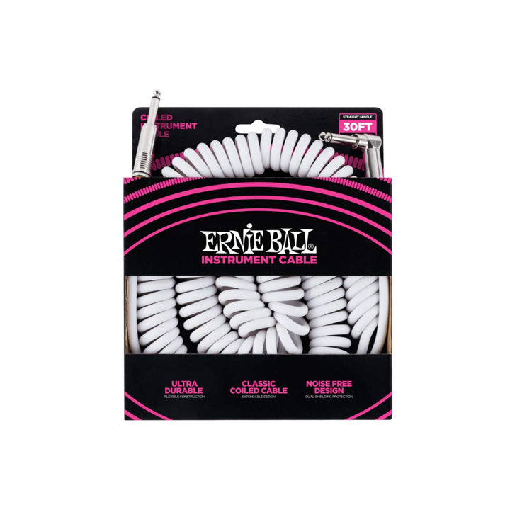 Ernie Ball Spiralkabel, gerade/gewinkelt, 9,14 m, Weiss 9,14 m Weiss, 9,14 m Weiss