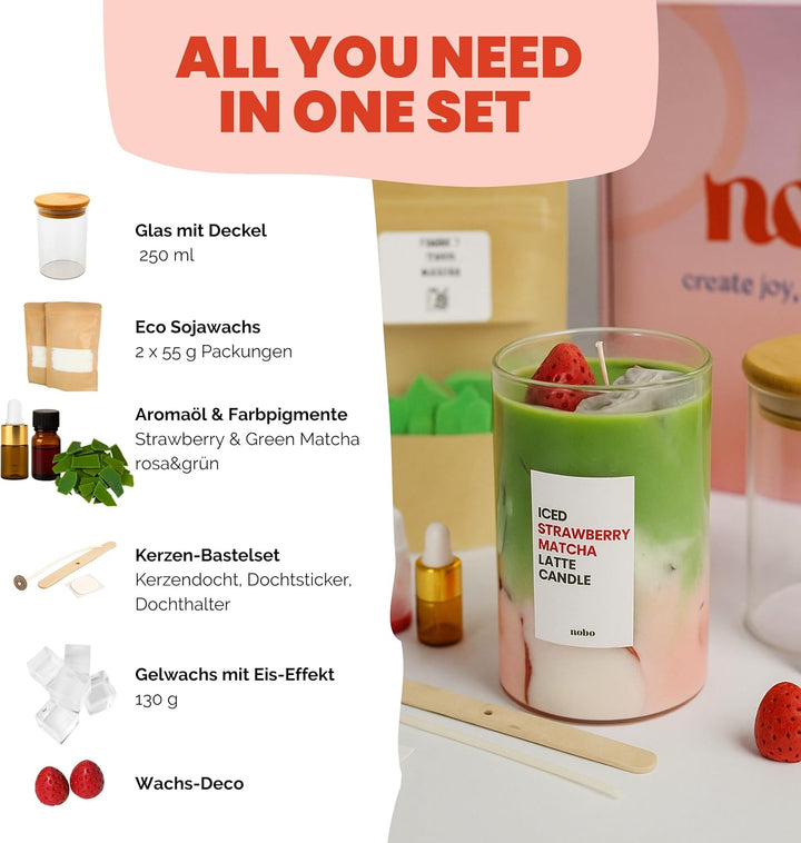 nobo crafts DIY Kerzenherstellungsset – selber machen Set für Erwachsene, kreative Geschenkidee & St