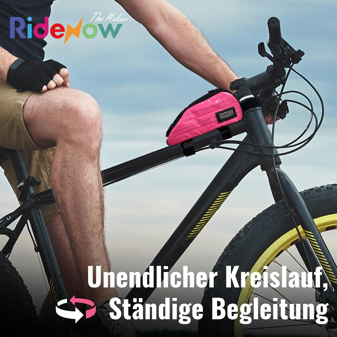 RIDENOW Fahrradtasche Rahmentasche aus recycelten TPU-Schläuchen & Gummischläuchen, Schmale wasserdi