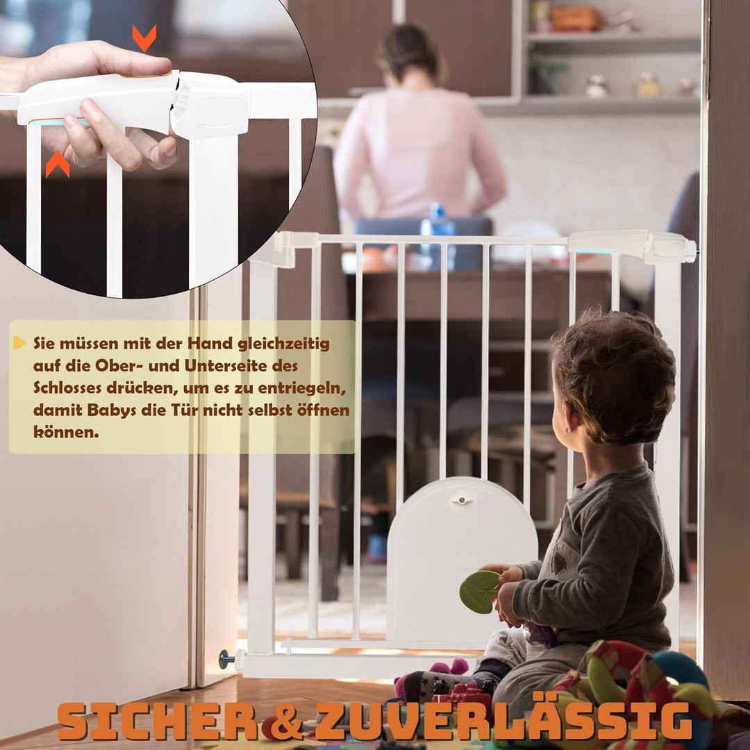 Froadp Türschutzgitter Baby Treppengitter 105-115cm Kindergitter ohne Bohren Türgitter mit Tür für H