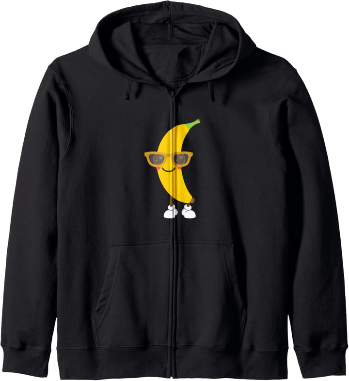 Banane mit Sonnenbrille und roten Wangen Fun Kapuzenjacke
