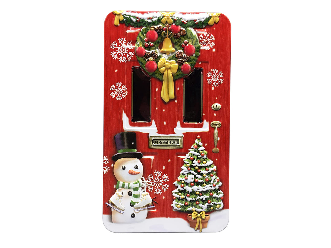 Blechdose Keksdose Deko Box Grosse Türdose rot für Weihnachtskekse Schokolade-Pralinen Aufbewahrung,