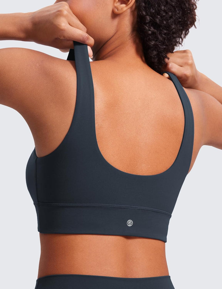 CRZ YOGA Damen Butterluxe Sport BH U Back Ohne Buegel Grosse Brüste Fitness Yoga BH Top, S Echte Mar