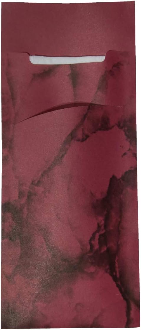 520 Bestecktaschen mit Serviette bordeaux marmoriert 20 cm 520 Stück Bordeaux, 520 Stück Bordeaux