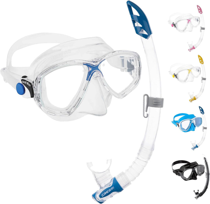 Cressi C/Set Marea VIP (New) Schnorchel Uni Transparent/Blau, Uni Transparent/Blau