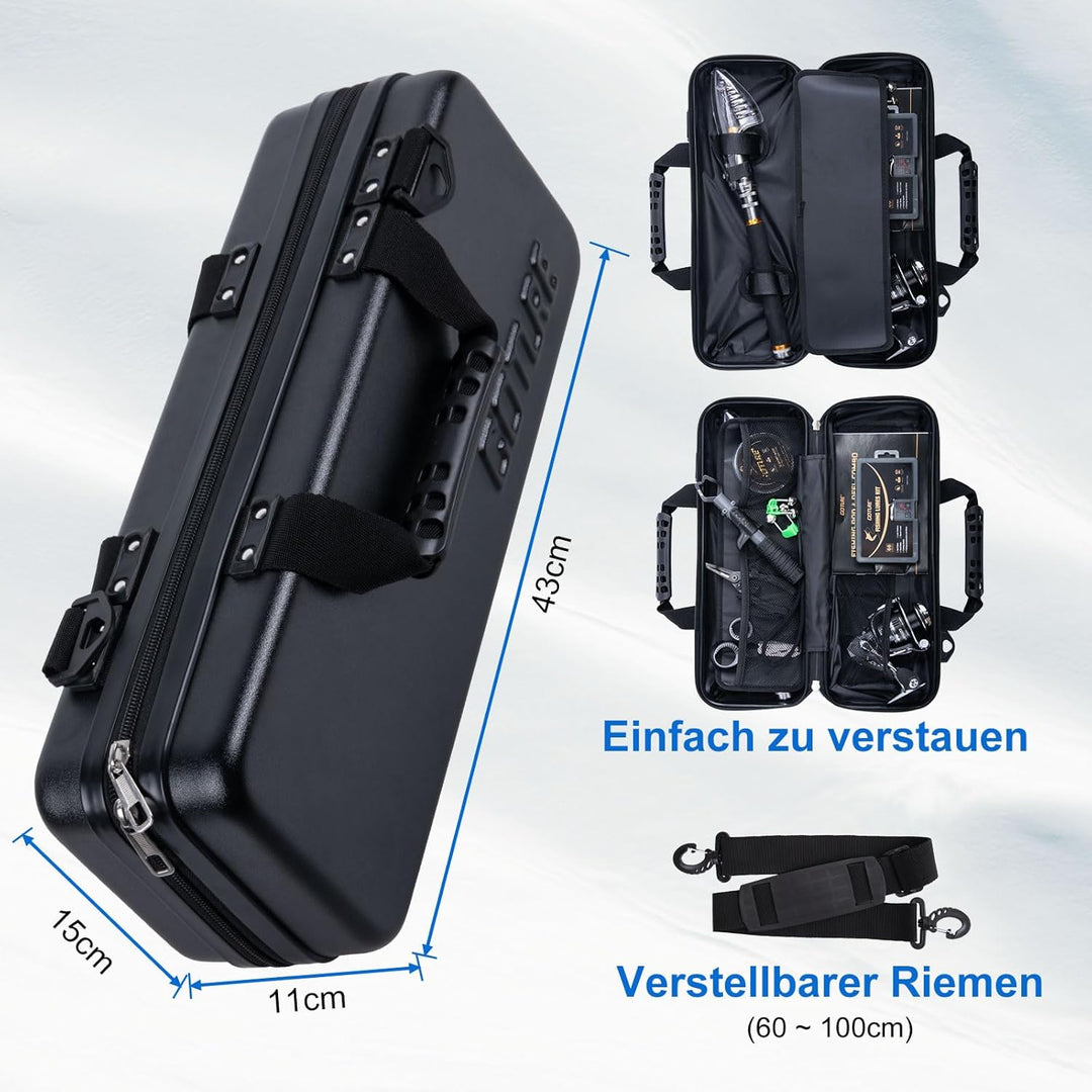 Goture Angelset Komplett (24T Carbon), Teleskop-Brandungsrute aus Kohlefaser & Spinnrolle mit 9+1 ge