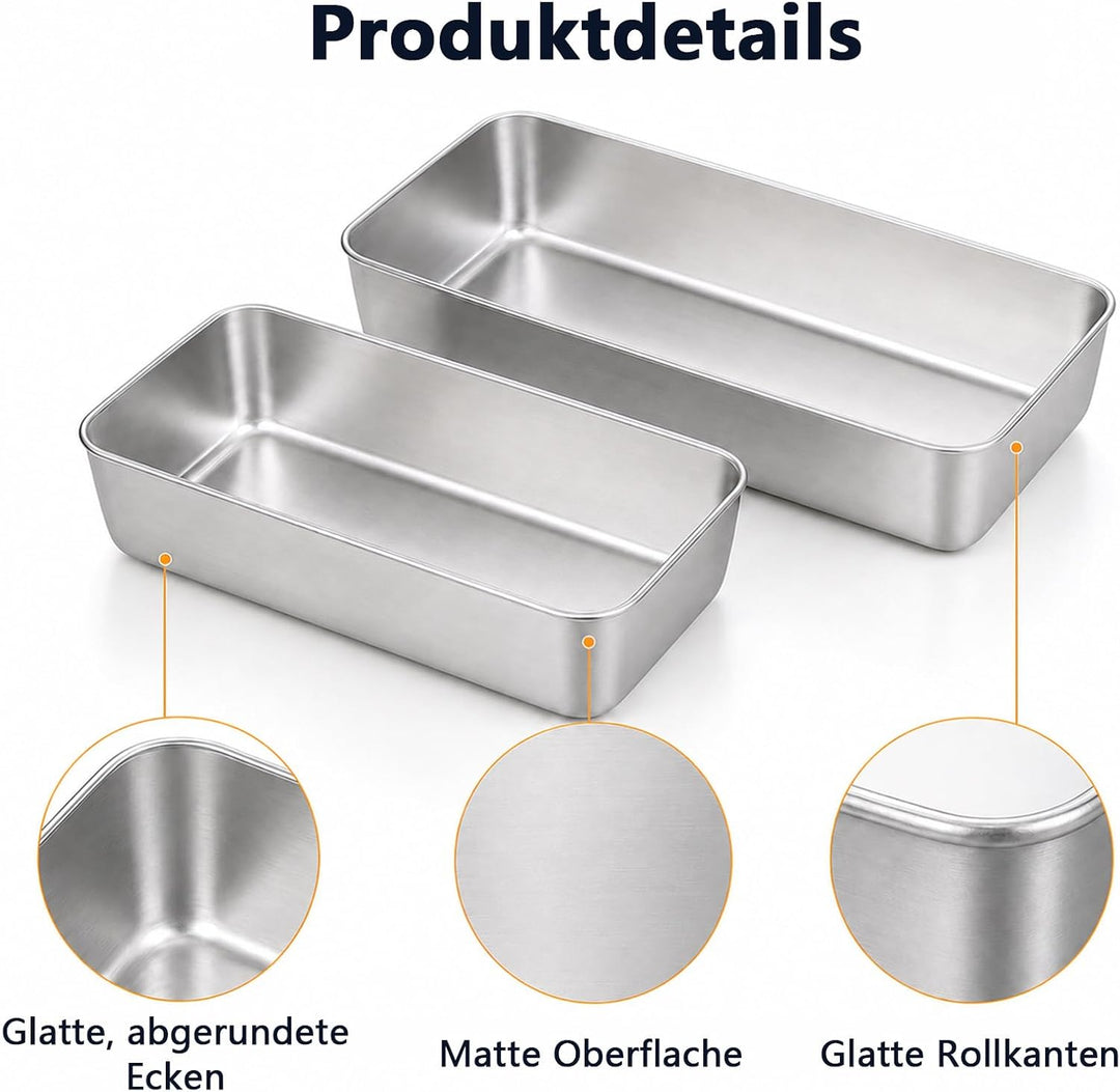 Generisch 2er-Set Brotbackform Kastenform Brot/Kuchen/Toast Backform,Unbeschichtet; Für Den Einsatz