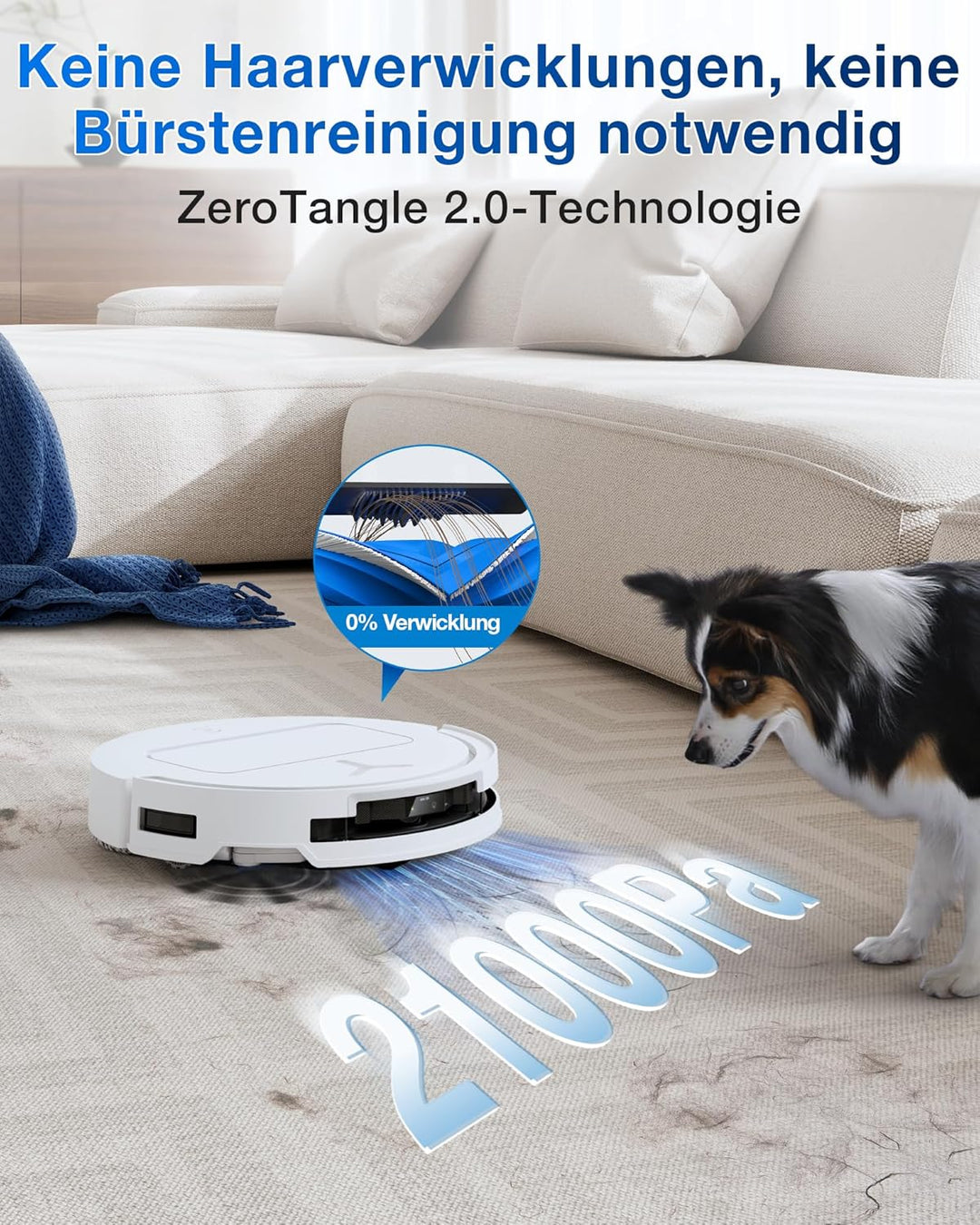 ECOVACS DEEBOT T50 PRO Omni Gen2 Saugroboter mit Wischfunktion, Ausfahrende Seitenbürste und Wischmo
