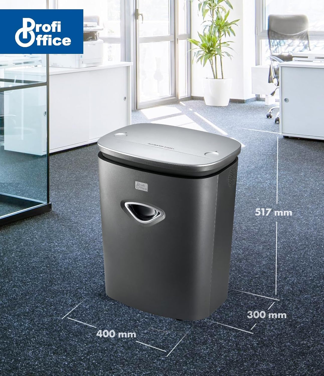 ProfiOffice® Aktenvernichter Alligator 514 CC+, Schredder, Reisswolf, Kreuzschnitt, Partikelschnitt,