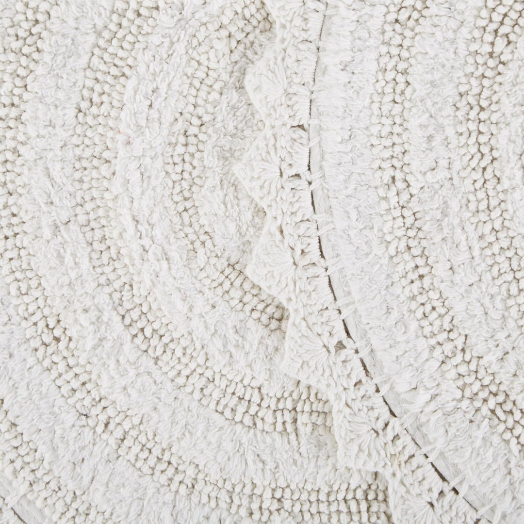 DII Crochet Collection Wende-Badematte, klein, oval, 43 x 61 cm, Weiss Small Oval, 17x24" Weiss/Opul
