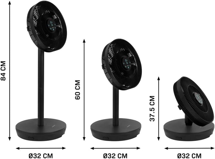 VONROC Standventilator oszillierend leise - Ventilator mit Fernbedienung, 3 Geschwindigkeitsstufen u