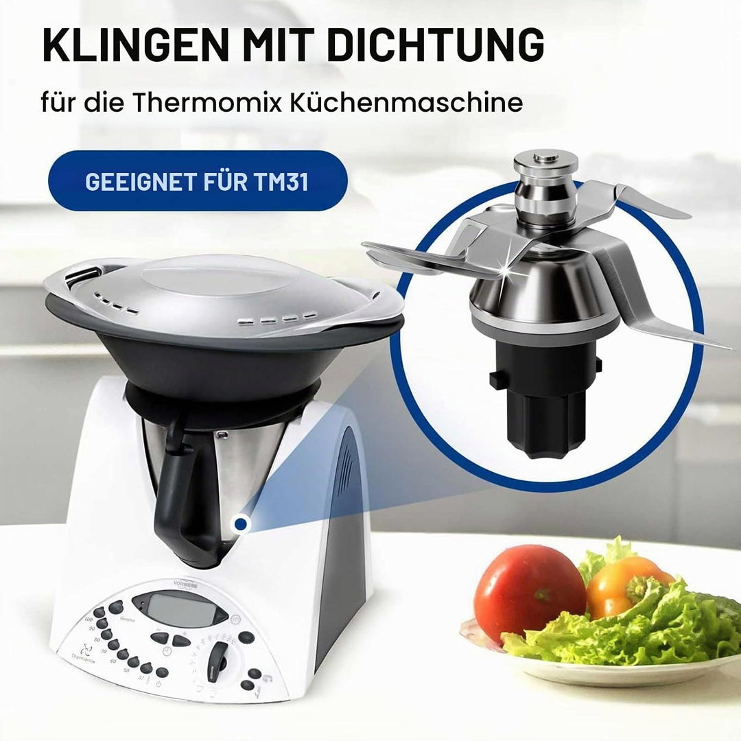 Ersatzklinge für Vorwerk Thermomix TM31,TM31 Messer Kompatibel mit Vorwerk Thermomix TM31,mit Dichtu