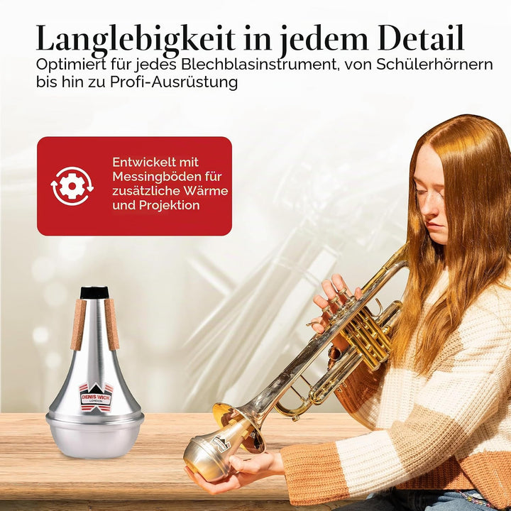 Denis Wick Trompetendämpfer, Straight Gerade silber, DW5504 Straight Jeans (gerades Bein), Straight