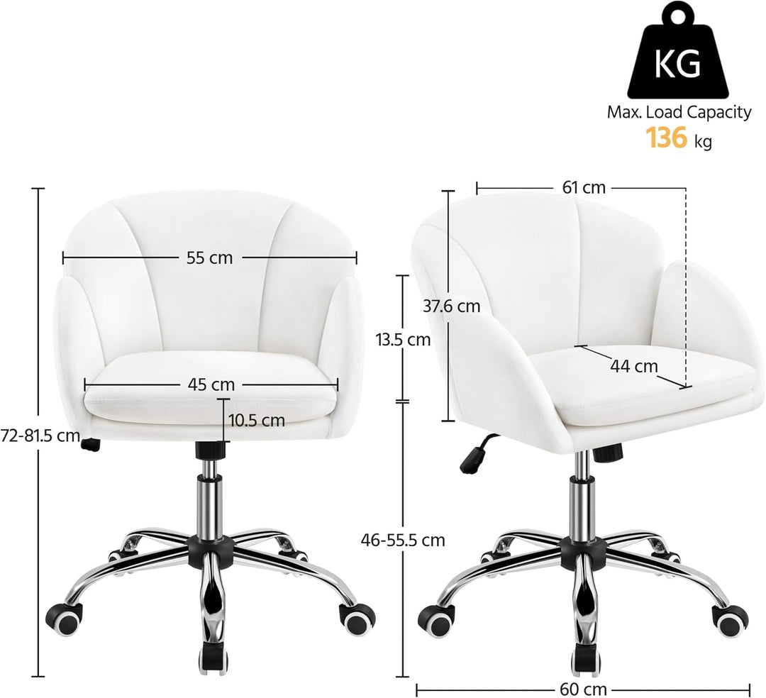 Yaheetech Schreibtischstuhl Ergonomisch Bürostuhl bis 136 kg Belastbar, Drehstuhl Höhenverstellbar C