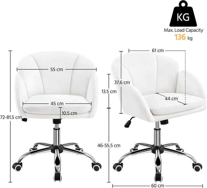 Yaheetech Schreibtischstuhl Ergonomisch Bürostuhl bis 136 kg Belastbar, Drehstuhl Höhenverstellbar C