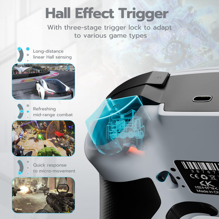 CHENGDAO 2,4G kabelloser Controller für PC/Windows/Switch/OLED/Lite/Android, Gamepad mit Hall-Effekt