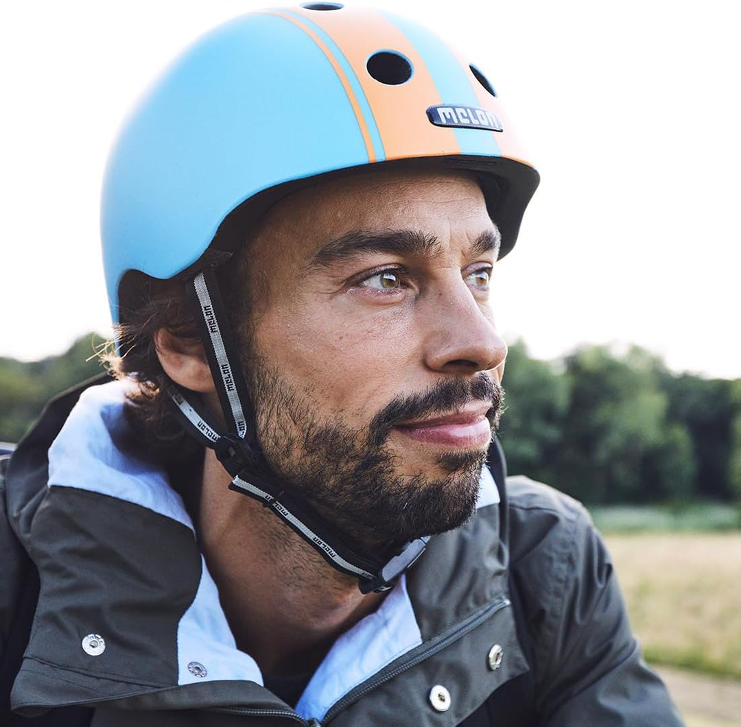 Melon »Double Orange Blue« Leichter und Cooler Fahrradhelm für Damen, Herren und Kinder mit maximale
