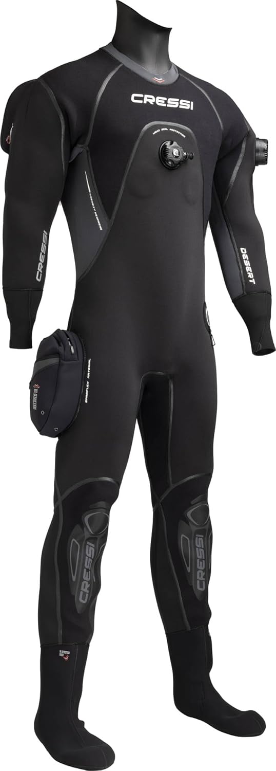 Cressi Desert Lady Dry Suit 4mm HD - Women's Diving Dry Suit, Black XL/5, XL/5