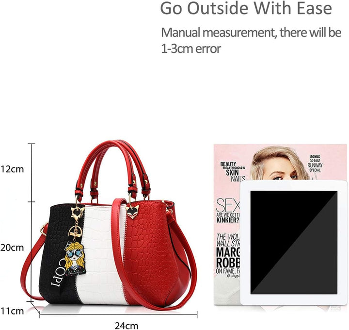 NICOLE &amp; DORIS Damen Handtasche Umhängetasche Henkeltasche Kuriertasche Elegant Damen Handtaschen mi