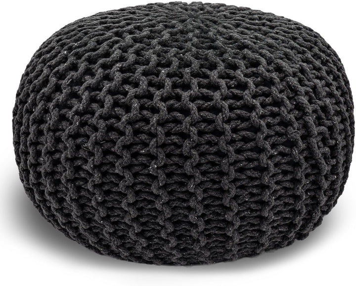 casamia Pouf Ø 55 o. 45 cm Sitzpouf Strickhocker Sitzpouf Bodenkissen nachhaltig Grobstrick Optik Gr