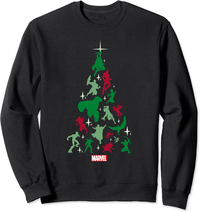 Marvel Avengers and Guardians of the Galaxy Christmas Tree Sweatshirt