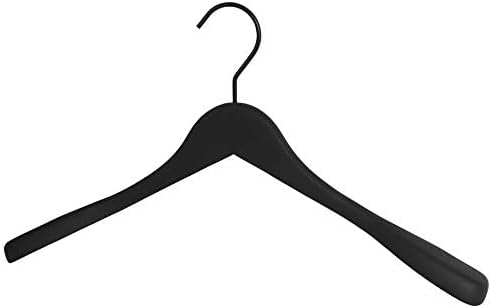 GERSO Kleiderbügel Premium 45 cm – 100er Pack – Massivholz schwarz gummiert – Formbügel mit drehbare
