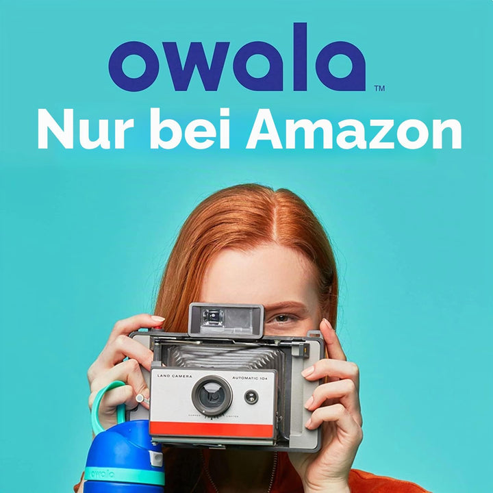 Owala FreeSip Isolierte Edelstahl-Wasserflasche mit Strohhalm für Sport und Reisen, auslaufsicher, B