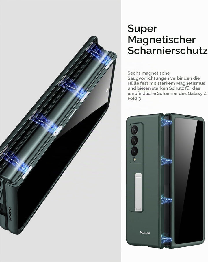 Miimall Kompatibel mit Samsung Galaxy Z Fold 3 Hülle mit Displayschutz Anti-Peeping+Magnetischer Sch